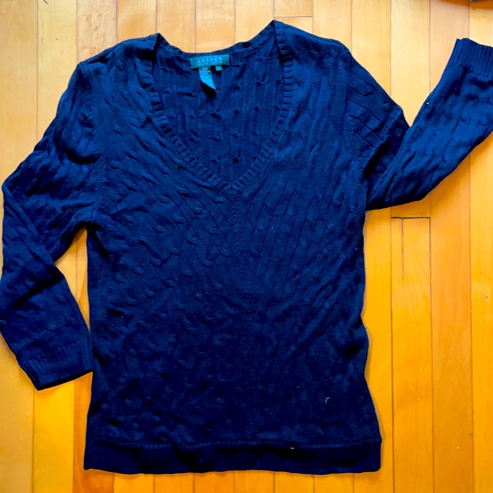 Ralph Lauren 95% Silk cable sweater L
